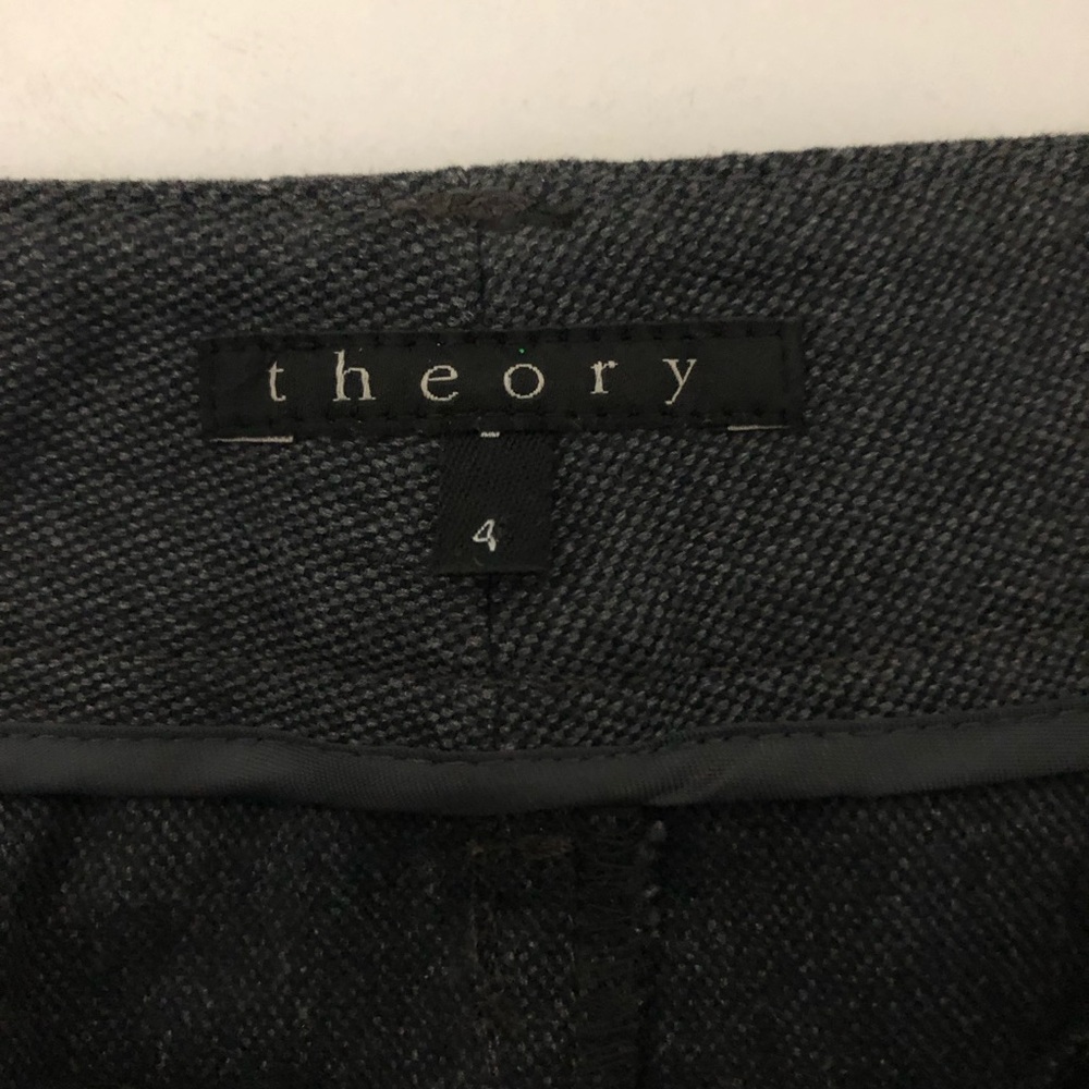 Theory Gray Double-Breasted 2 Piece Jacket Skirt Suit Set Women’s Small Skirt 4 - Picture 12 of 15